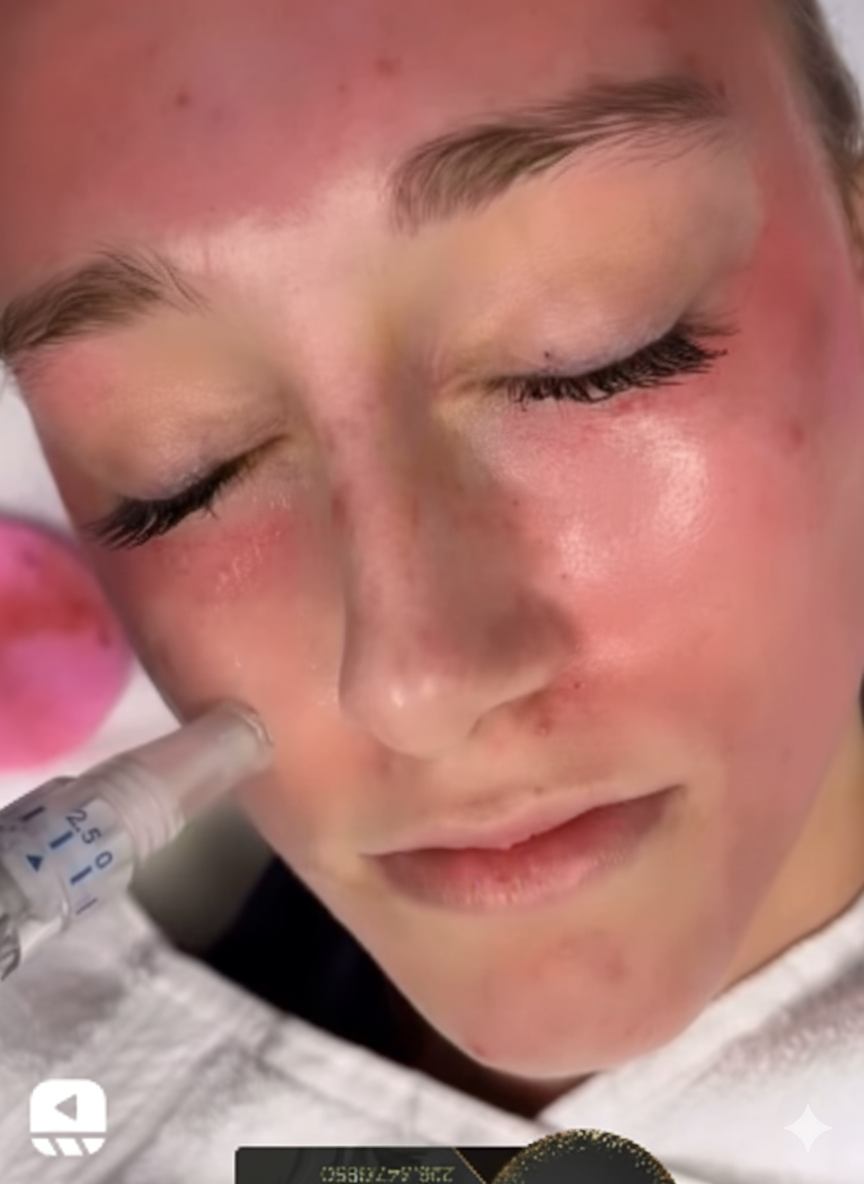 Before and after facial treatment